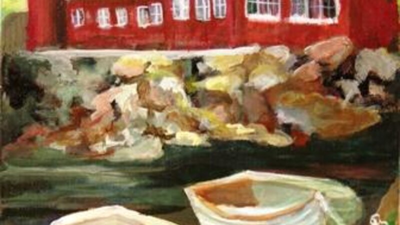 acrylic, boats, water