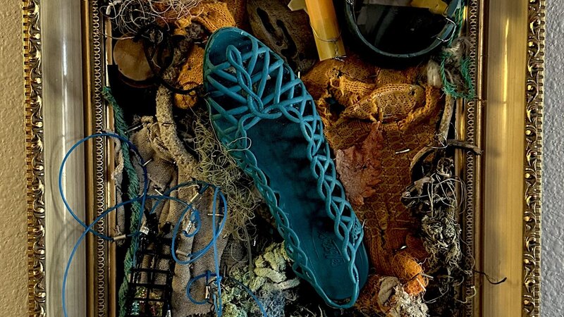 Picture of framed ocean debris