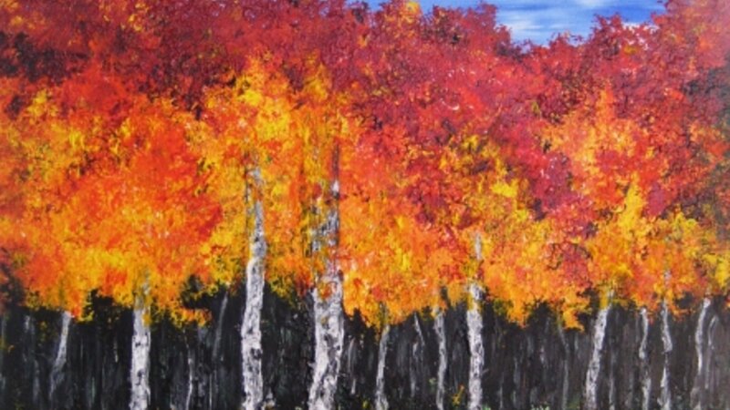 "Blue Sky over Aspens"