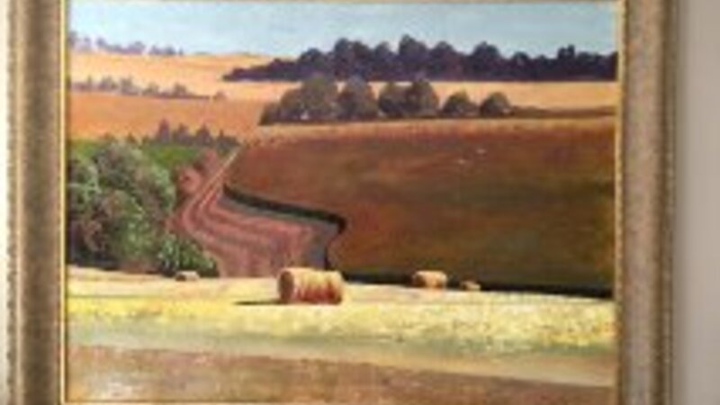 Oil painting is 47" X 37" x 3", including frame