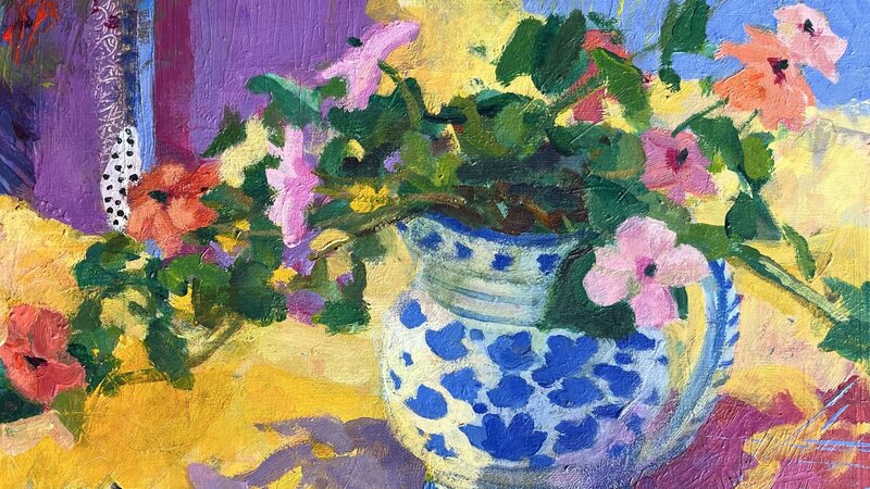 Artist Jeannie Paty painted "Tuscan Bloom"