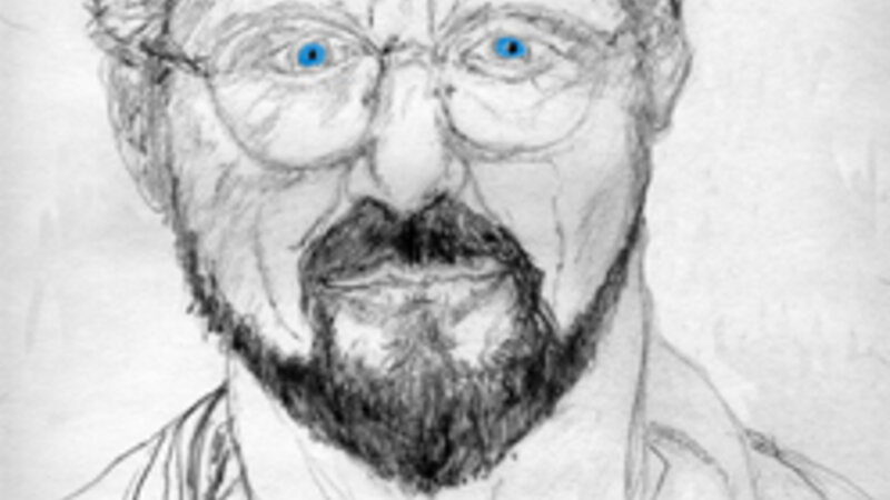 self portrait of the artist drawn in pencil