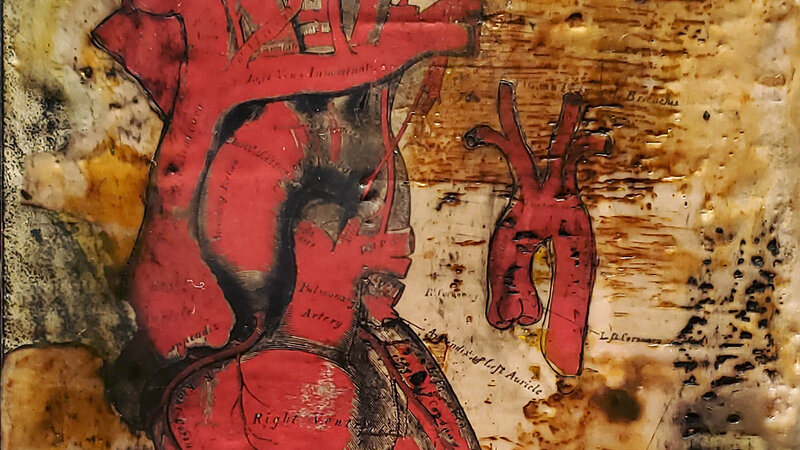 Joyful Things, Encaustic on panel, 6”x6"