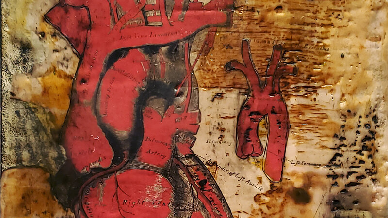 Joyful Things, Encaustic on panel, 6”x6"