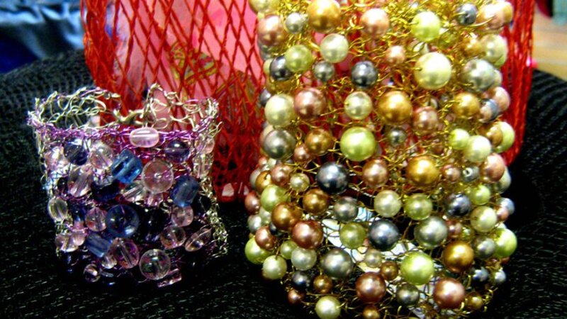 Knitted Wire Cuff Bracelet