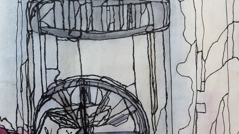 city scape with philadelphia love sign and william penn statue on top of city hall clock tower