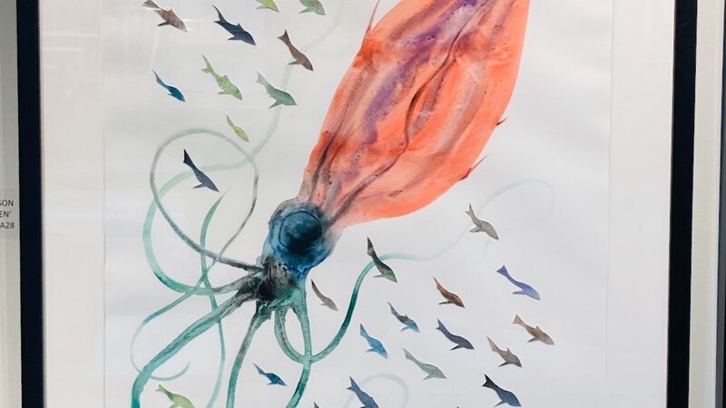 " The Living Ocean"  Gouache painting, September, 2024