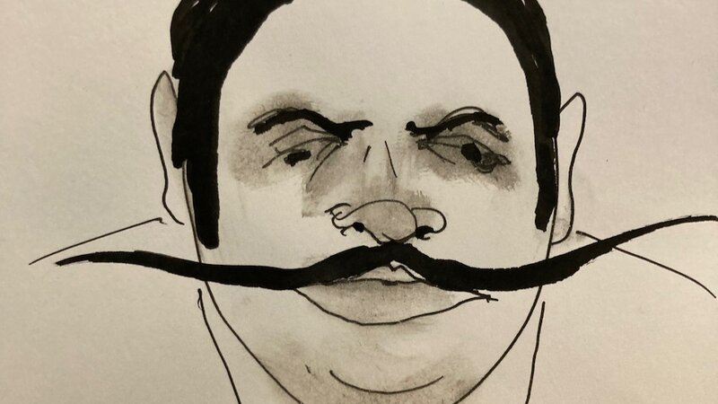 Cartoon in MUJI pen and watercolor, June, 2024