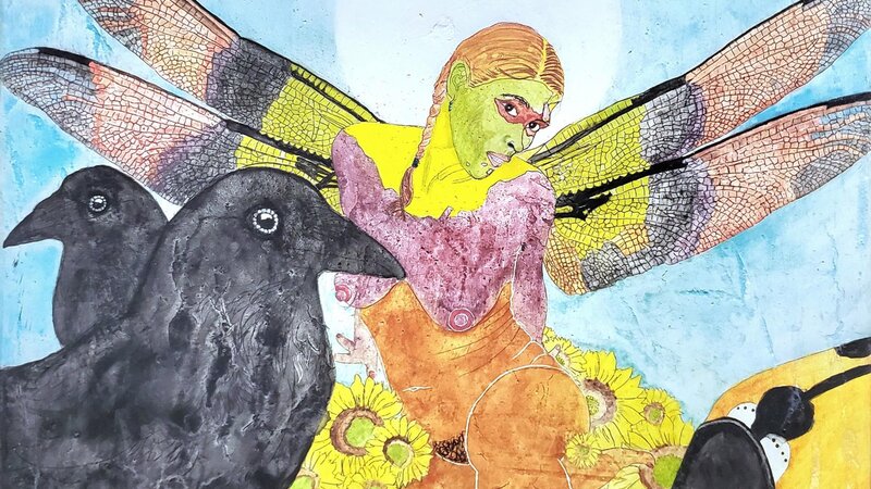 Meeting At The Edge Of Time Mixed Media Painting