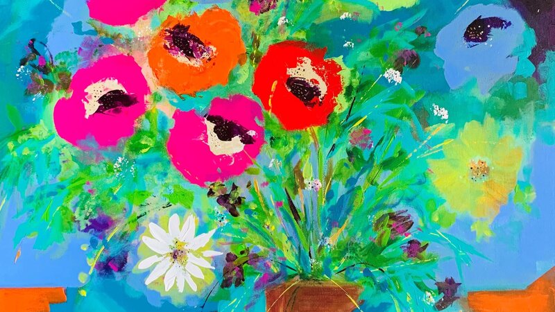 Abstract with flowers