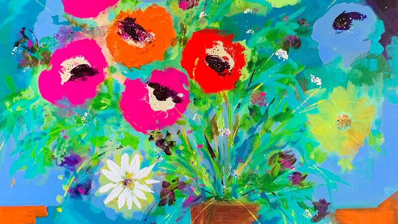 Abstract with flowers