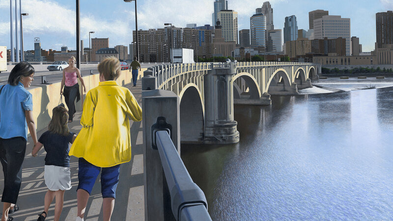 Photo of painting "Welcome to Minneapolis" by David Holmes