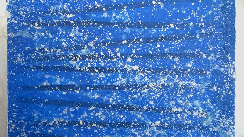 Blue background with silver splotches