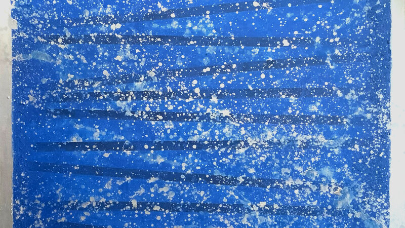 Blue background with silver splotches