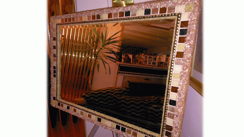 Mosaic Earth Frame Mirror 