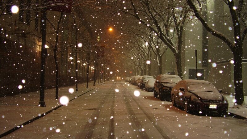 Snowy Philadelphia Road