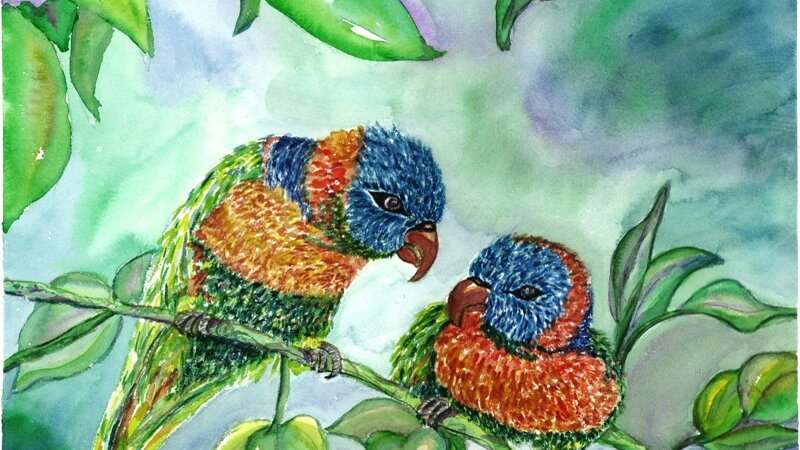 Pair of Tropical Birds