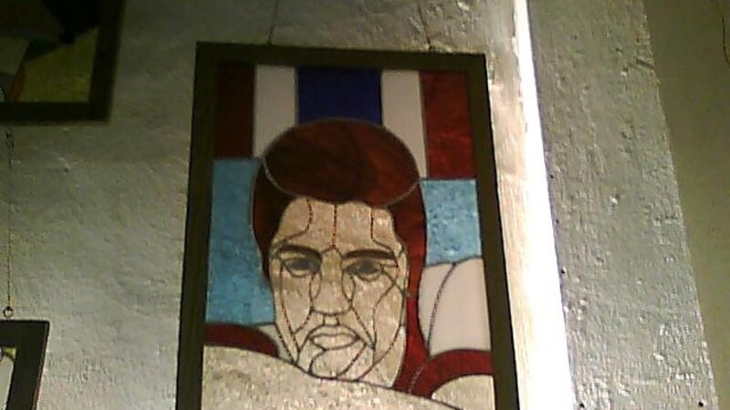 elvis presley stained glass portrait pose