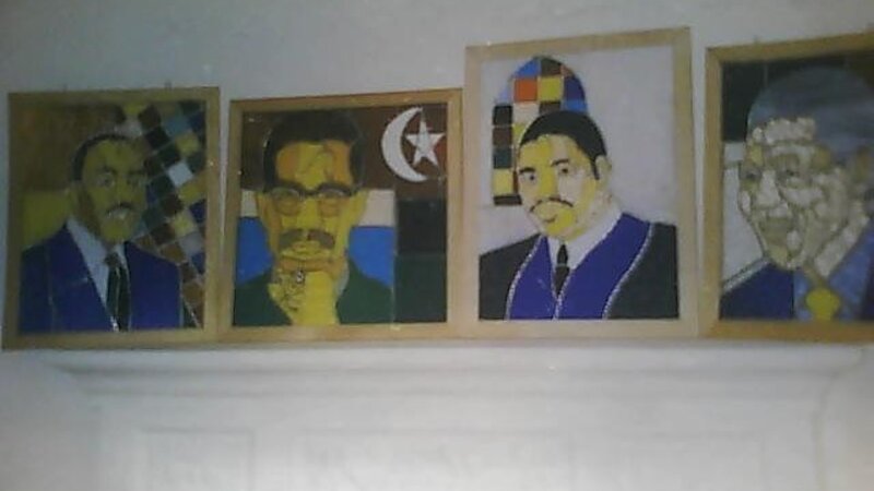 Great portraits of great men  in stained glass