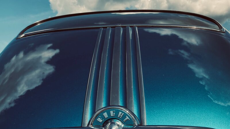 Photo of 1950s Pontiac automobile.