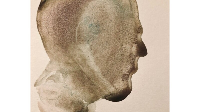 "Profile In Water" - Watercolor painting, 2022.