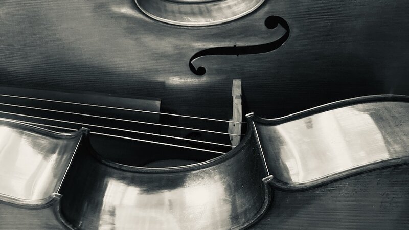 Photo of acoustic bass violins using iPhone SE, 2023