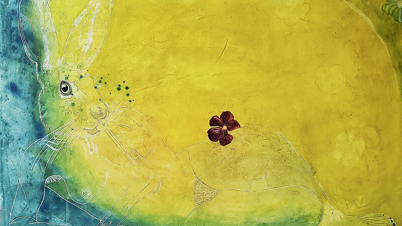 Anu 24" X 36"  Mixed media on board https://elizabeth.criger.com https://www.instagram.com/elizabeth_criger_art