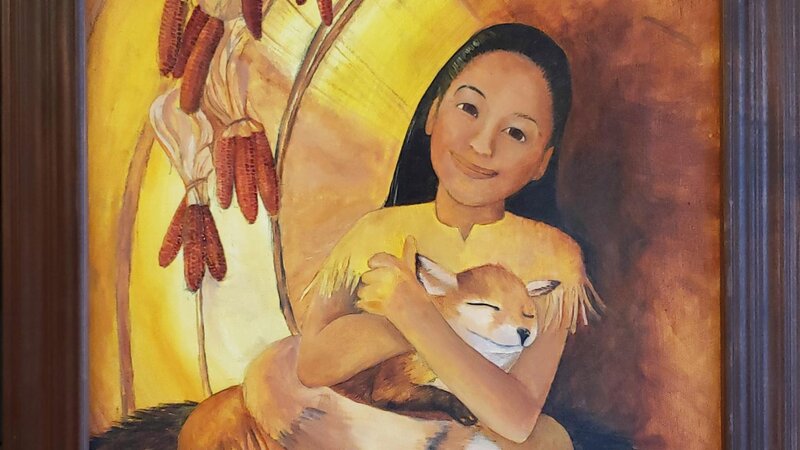 Tribal Girl brings Fox out of Snow into Warm Wetu and warms it