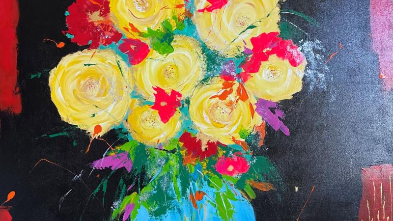 Abstract with flowers