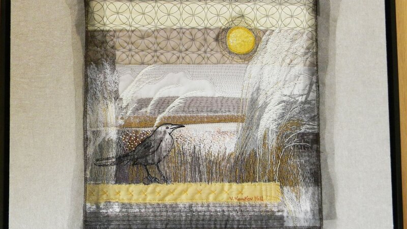 quilting, embroidery, beadwork, photography on linen and cotton.