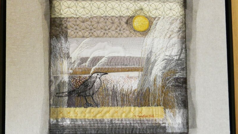quilting, embroidery, beadwork, photography on linen and cotton.