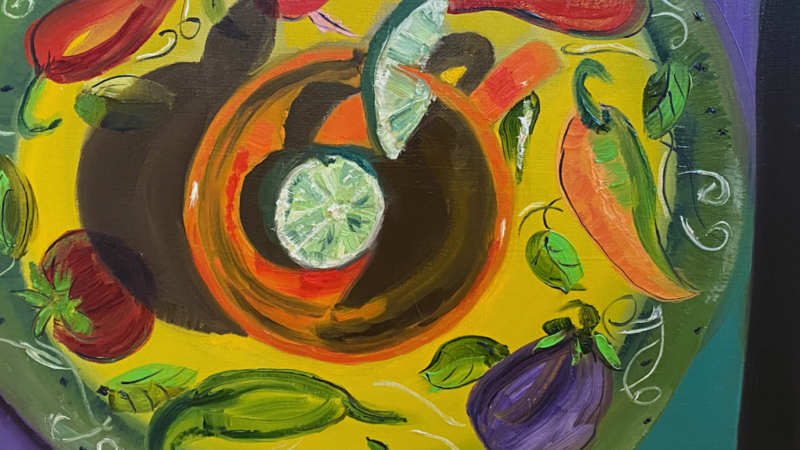 "Bird's Eye View Orange Cup"