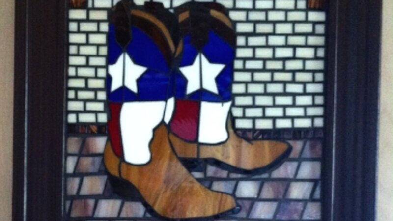 mixed media mosaic boots