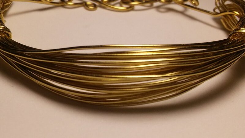 Brass Wire Works Cuff Bracelet 