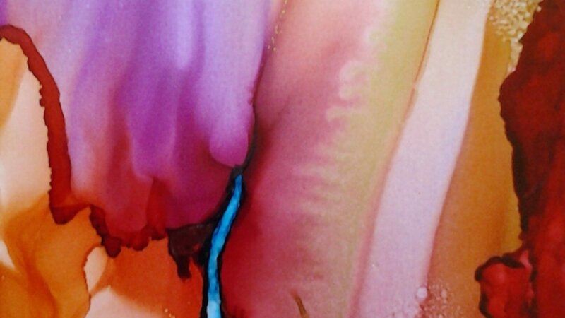 alcohol ink teacher workshop Santa Rosa California Rhea Schnurman yupo canyon water splash watercolor classes