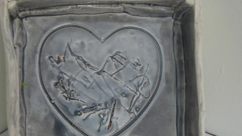 Gray Heart Tray