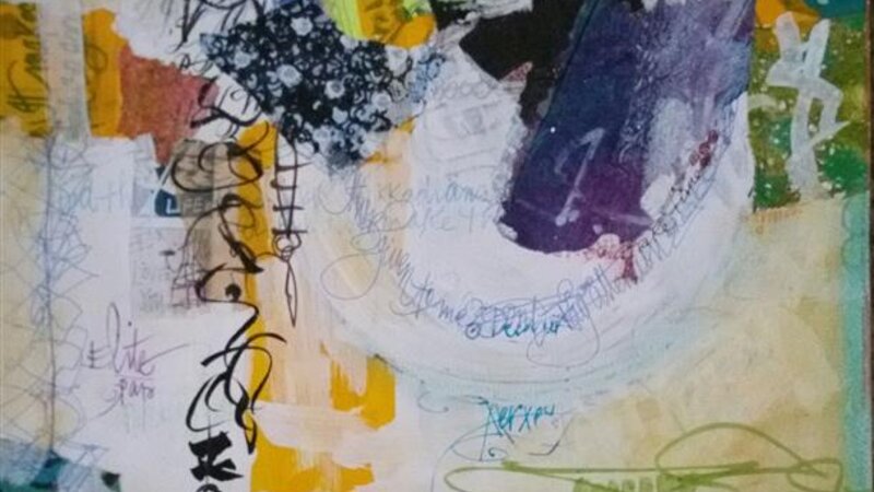 acrylic, pen, ink, abstract, pastel