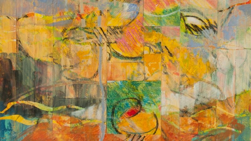 Abstract Landscape, Abstract Collage, Transparent Paint, Oil & Cold Wax Abstract, Teal & Burnt Sienna Abstract, Earth Toned Abstract, Yellow & Blue Abstract, Yellow Green & Blue Abstract, Yellow Green & Pink Abstract, Teal & Watermelon Abstract, Abstract Pastel Collage, Oil & Cold Wax Collage