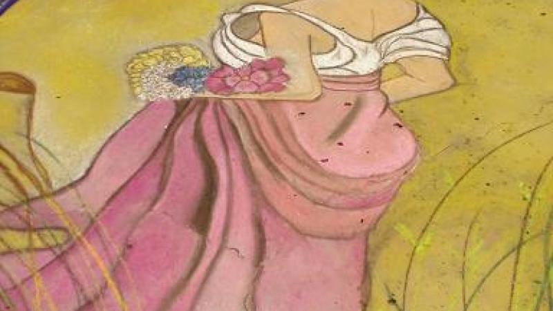 Autumn replica in chalk by Alphonse Mucha