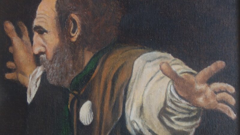 Cleopas at the Emmaus Table - Caravaggio study