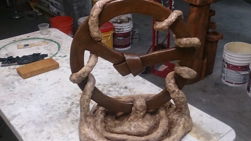 Earthbound Friendship Concrete Sculpture by Rusty Cline