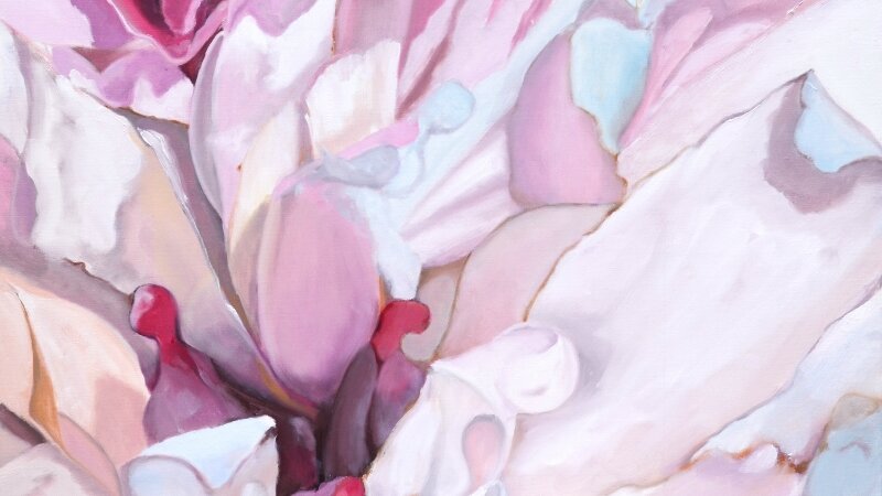 peony blossom oil painting