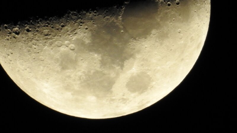 Evening moon in August