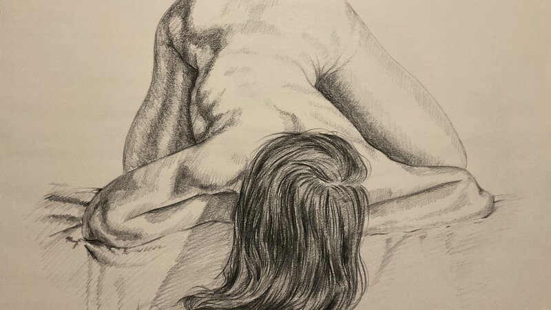 Untitled, Charcoal Drawing on Newsprint Paper 18" x 24"