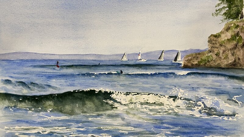 "Surf's Up" at Leadbetter Beach, Santa Barbara, CA