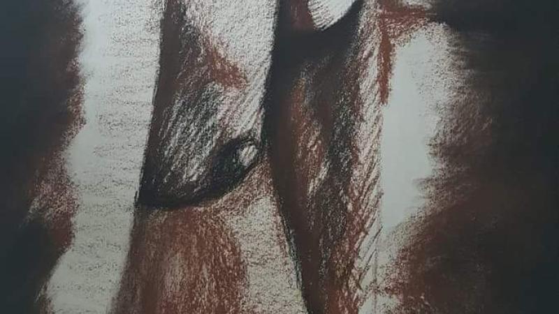 Abstract figure charcoal