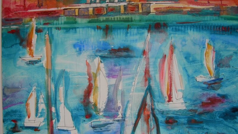 Balboa Island and Windsurfers