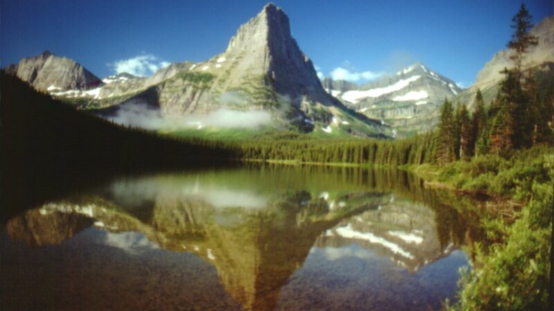 Pyramid Peak over Lake Mokawais, Glacier National Park, Montana
