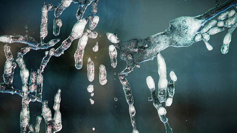 drops of ice on a window