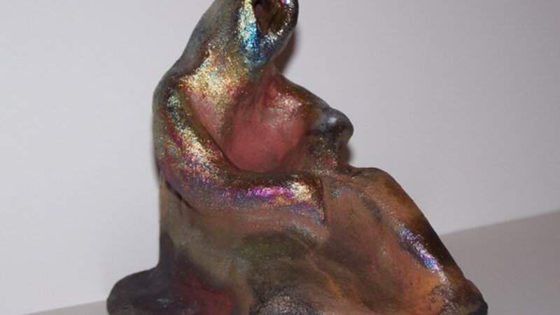Copper matt with metallic blue colored hooded figure 3